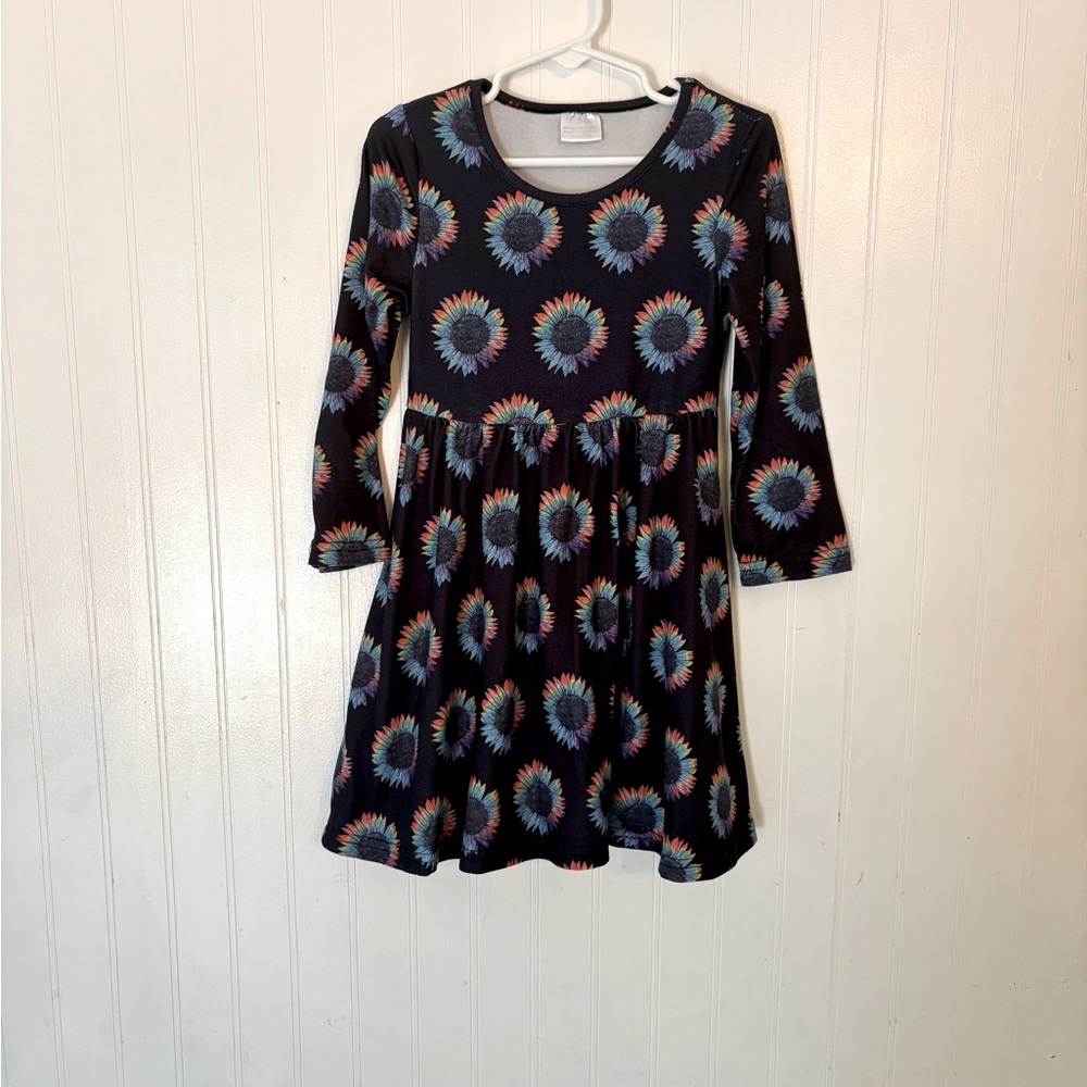Sparkle in Pink sunflower dress - 4T